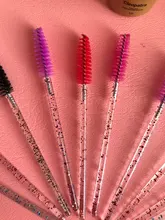 Zwellbe descartable de cristal cepillo de pestañas peine 25/50 unids/pack pestañas rímel de extensión varitas de maquillaje profesional herramienta de belleza