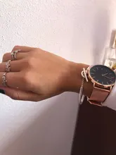 Reloj sencillo de lujo para mujer, pulsera de cuarzo analógica con correa de acero inoxidable, color rosa dorado