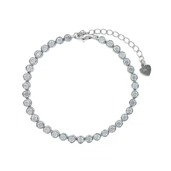 Chain bracelet Silver Chatones 4 mm with Zircons 
Chain bracelet Silver Chatones 4 mm with Zircons