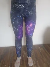 LETSFIND-Leggings con estampado 3D de galaxia para mujer, pantalones de cintura alta, elásticos, talla grande