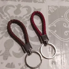 LLavero de cuero trenzado de PU para hombre y mujer, 1 Uds. De cuerda tejida, bolsa de bricolaje, colgante, soporte para llavero, llavero de trinquete de coche, llavero