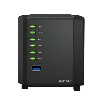 NAS Network Storage Synology DS419slim 1.33 GHz 512 MB RAM LAN Black 
NAS Network Storage Synology DS419slim 1.33 GHz 512 MB RAM LAN Black