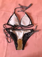 Bandage Bikini Bathing-Suit Push-Up Micro Biquini Patchwork Sexy Women Striped New