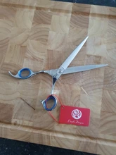 Tijeras grandes para cabello de 7,0 pulgadas, Japón, 440C, corte profesional de peluquería, salón de barbería, Tijeras de adelgazamiento, A0128G