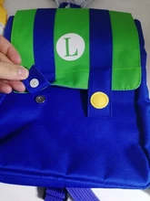 Mochila de lona con dibujos animados para niños, franjas de diferente Color, rojo, verde, bolsa de viaje, escolar