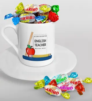 Personalized English Teacher Turkish coffee Cup and Haribo Candy Gift Seti-2 
Personalized English Teacher Turkish coffee Cup and Haribo Candy Gift Seti-2