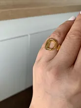 Foxanry-anillos con letras en inglés para mujer, Plata de Ley 925, 26, chapado en oro Vintage francés Irregular, regalos de joyería para fiesta