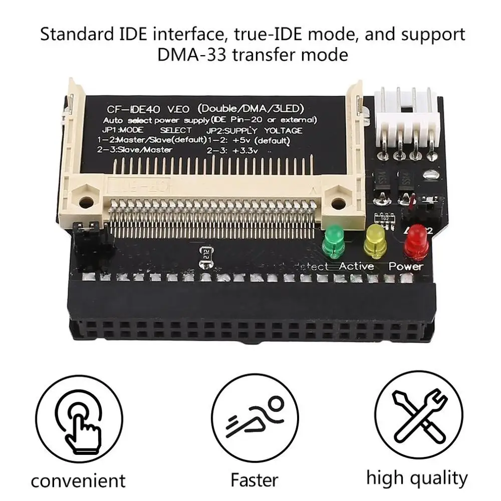 Flash CF to 40Pin IDE Adapter 3.5 Female Bootable Converter Card Standard IDE Interface True-IDE Support DMA-33Transfer Mode
Flash CF to 40Pin IDE Adapter 3.5 Female Bootable Converter Card Standard IDE Interface True-IDE Support DMA-33Transfer Mode