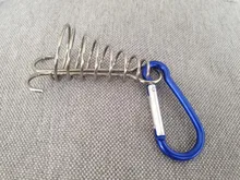 Clavija de cubierta de pulpo con ganchos de mosquetón, Gancho de cuerda duradera con hebilla para carpa, para acampar y senderismo, En forma de espiral primavera