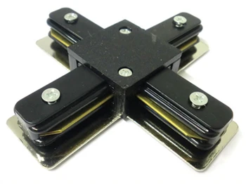Joint X connector for track of spotlights Led X pattern black color for Mono phase
Joint X connector for track of spotlights Led X pattern black color for Mono phase
