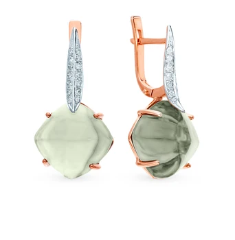 Gold earrings with amethyst sunlight sample 585
Gold earrings with amethyst sunlight sample 585