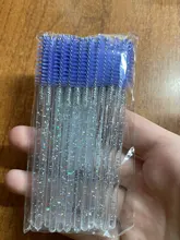 Zwellbe descartable de cristal cepillo de pestañas peine 25/50 unids/pack pestañas rímel de extensión varitas de maquillaje profesional herramienta de belleza