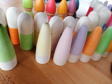 Muñecas de madera de ojos pequeños para niños, juguetes creativos sin terminar, juguetes educativos, villanas roscados de 6,5 cm