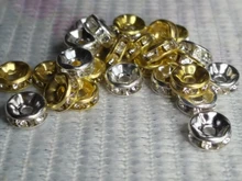 Espaciadores de diamantes de imitación, cuentas de cristal checo para fabricación de joyas, pulsera, collar, abalorios, accesorios, 4/6/8/10mm, 100 Uds.