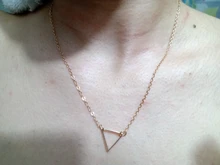 FAMSHIN-collar de cadena sencillo para mujer, collar triangular delicado minimalista, con amuleto para mujer, 2017
