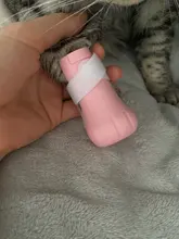 Funda de baño antimordedura para zapatos de gato, Protector de patas para mascotas, antiarañazos, ajustable