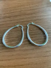 AGLOVER 41MM de Plata de Ley 925 Plata Lisa círculo pendientes de aro grande para las mujeres dama del encanto de la moda de alta calidad de regalo de la joyería de la boda