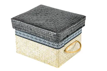 Large RECTANGULAR basket NATURAL fiber black lid 37X33X26
Large RECTANGULAR basket NATURAL fiber black lid 37X33X26
