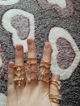 Tocona, 17 unids/set de lujo de cristal claro piedra conjuntos de anillos de boda para hombres y mujeres de la gota de agua flores el sol Geoemtric de joyería 8920