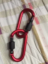 Paracord-Cadena de mosquetones de aluminio de 8cm, Clip de bloqueo rotativo, hebilla de anillo D, llavero, gancho de presión de montaña para acampada, Kit de viaje al aire libre