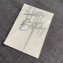 Pastel de acrilico feliz cumpleaños, decoración de pastel de cumpleaños, banderas para niños, adornos de pastel de fiesta, Baby Shower