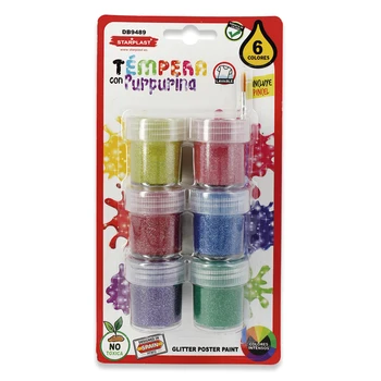 Starplast Pack canisters Tempera 6 Colores + brush, water Base paint, 20ml, washable for parties, artists. 6 Colores glitter
Starplast Pack canisters Tempera 6 Colores + brush, water Base paint, 20ml, washable for parties, artists. 6 Colores glitter