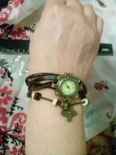 Las mujeres casuales multicapa Vintage mariposa de pulsera de cuero reloj de pulsera damas mujer reloj Montre Femme, relojes caliente 2017