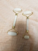 Rodillo de Jade blanco para masaje Facial, rodillo de Jade blanco para estiramiento Facial, herramientas de masaje Facial para mentón, cuello, cuidado de la piel
