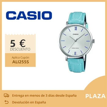 

Casio LTP-VT01L-7B3 fashion and causal quatz women's and men's Watch Minimalistic Silver Dial Leather Band Analog Watch