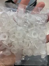 Taza para tinta de tatuaje desechable, soporte de pigmento para cejas, tapas de contenedores, de silicona, tamaño pequeño y grande, 100 Uds.