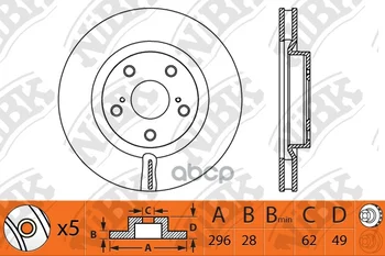 Brake disc Toyota Camry 2.5 2011 - Toyota Camry 2.4 2006 - 2011 Toyota Camry 2.0 2011-nibk art. rn1241
Brake disc Toyota Camry 2.5 2011 - Toyota Camry 2.4 2006 - 2011 Toyota Camry 2.0 2011-nibk art. rn1241