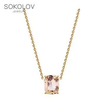 Necklace Sokolov from gold with Topaz Swarovski,Crystals, fashion jewelry, 585, women's male 
Necklace Sokolov from gold with Topaz Swarovski,Crystals, fashion jewelry, 585, women's male