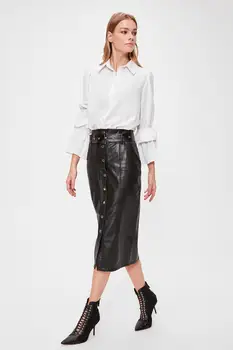 Trendyol Leather Skirt TWOAW20ET0512 
Trendyol Leather Skirt TWOAW20ET0512