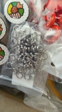LLavero de anilla pequeño de doble círculo de acero inoxidable, piezas de llavero pequeño de cáñamo, 100 Uds.