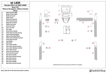 Interior lining for Honda CR-V 2007-2009. Set L635.
Interior lining for Honda CR-V 2007-2009. Set L635.