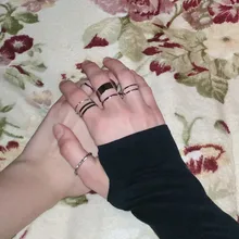 Conjunto de anillos minimalistas de plata y oro para mujer, sortija de nudillo con cristal geométrico Punk, joyería para dedos 2019