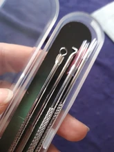 Agujas para quitar espinillas, Juego de Extractor de acné, cuchara de Metal, manchas negras, poros, cuidado Facial, 3/4/9 Uds.