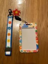 Cordón de flores hermosas para tarjetas de crédito, tarjetero titular de la identificación, bolso de viaje, banco, autobús, insignia, novedad