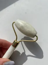 Rodillo de Jade blanco para masaje Facial, rodillo de Jade blanco para estiramiento Facial, herramientas de masaje Facial para mentón, cuello, cuidado de la piel