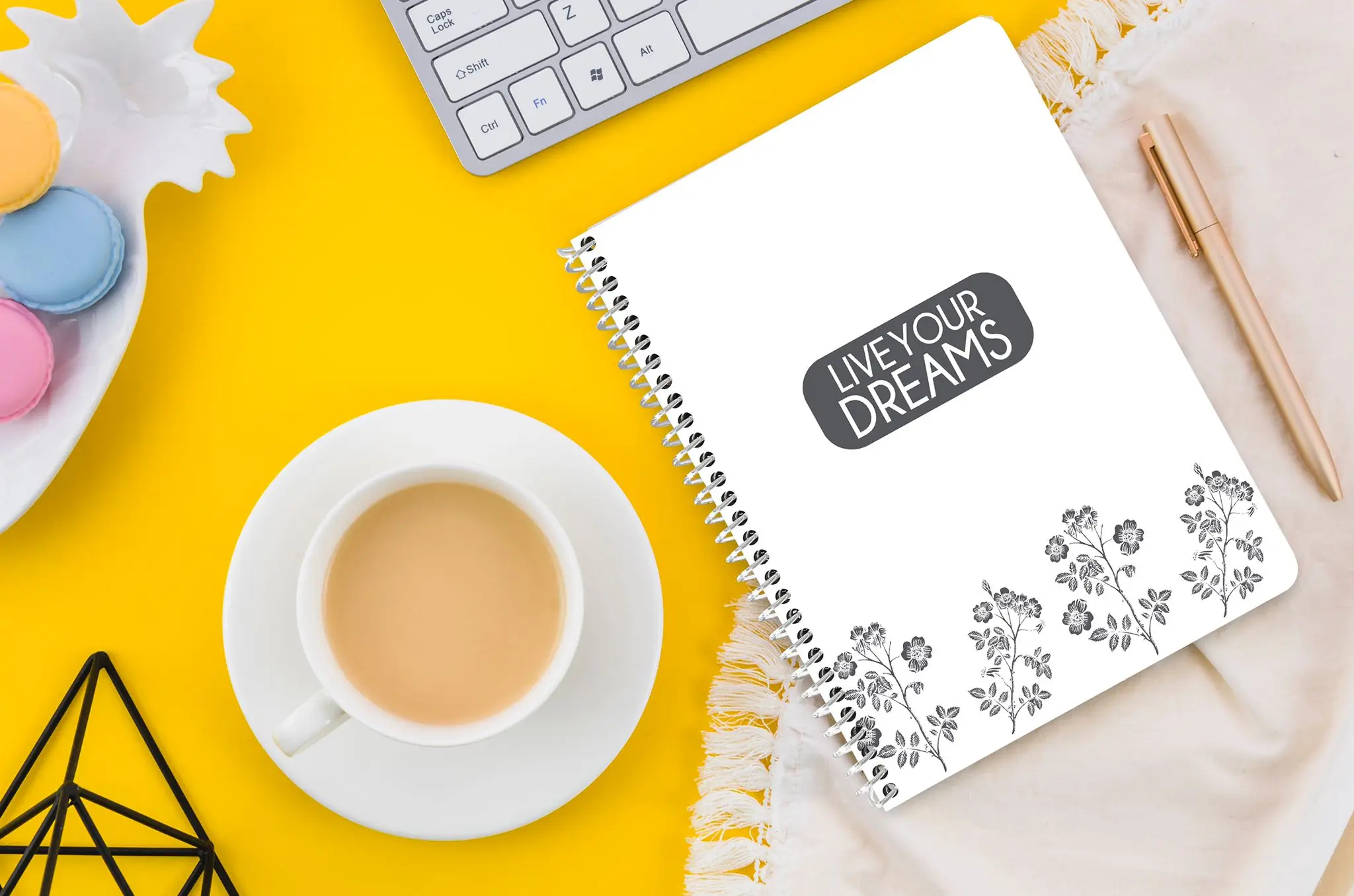 LALION Hard Cover Spiral Notebook 7" x 9.5" and 200 Lined Pages, LIVE YOUR DREAMS, White Cover
LALION Hard Cover Spiral Notebook 7" x 9.5" and 200 Lined Pages, LIVE YOUR DREAMS, White Cover