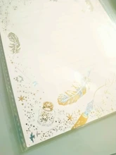 8 unids/set Vintage dorado estrella de pluma juego de papel de carta papelería regalo de escritura boda sobres Mini sobres para invitaciones