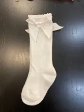 2019 nueva para niños y niñas lazo grande hasta la rodilla largo suave calcetines de algodón con lazo para bebé NIÑOS Calcetines niños calcetines meias 25