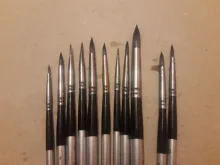 10 artista acuarela pinceles para pintar pincel acrílico plana y Punta Kit de pintura cepillo pluma pincel de Brochas pluma de dibujo de arte pintura de la mano