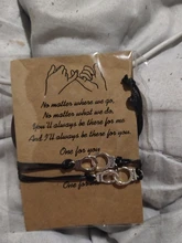 Charmsmic-Pulseras de la amistad de Color plata Vintage para amantes, brazaletes hechos A mano con tarjeta de deseos, venta al por mayor