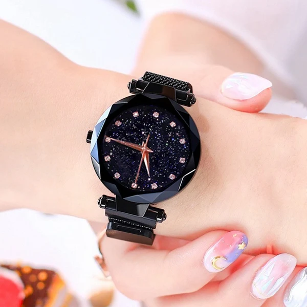 Top-Brand-Watches-For-Women-Rose-Gold-Mesh-Magnet-Buckle-Starry-Quartz-Watch-Geometric-Surface-Casual (8)