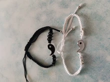 1 par pulsera Retro chino Tai Chi chismes desterrar mala suerte mano cuerda tejida BFF mejor amigo joyería de amistad