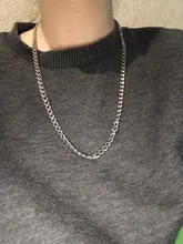 Collar de cadena de eslabones cubanos para hombre, de acero inoxidable, Color dorado, negro y plateado, talla 3-7mm