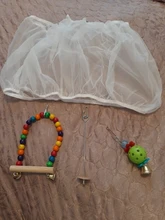 Wooden Parrot Swing Toy Bird Cage Accessories Bird Stand Rack Hanging Perch For Bird Parrot Swing Toy with Colorful Beads Bells