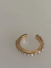 Pendiente de Clip de hoja de oro para mujer, sin Piercing, Puck Rock, Vintage, cristal, joyería