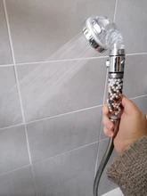 Zloog-Cabezal de ducha de filtro de turmalina, ahorro de agua, 3 modos, ajustable, botón de encendido/apagado, ducha de alta presión